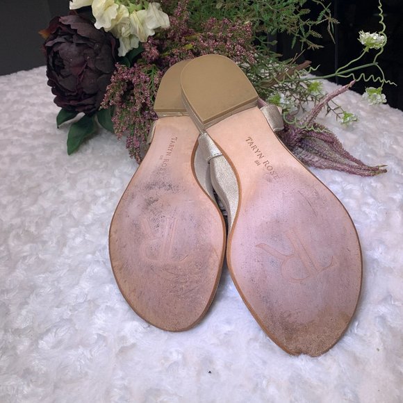 Taryn Rose Champagne Bow Sandal sz 8 - Picture 5 of 5